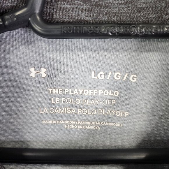 Mens Gray Under Armour The Playoff Polo Shirt Short Sleeve Size L - Picture 6 of 10